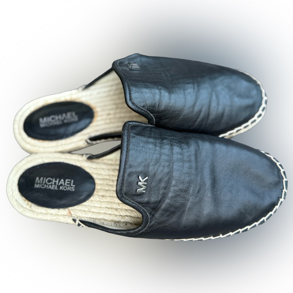 Michael Kors Emilia Leather Mule Espadrille Slides - Picture 3 of 11